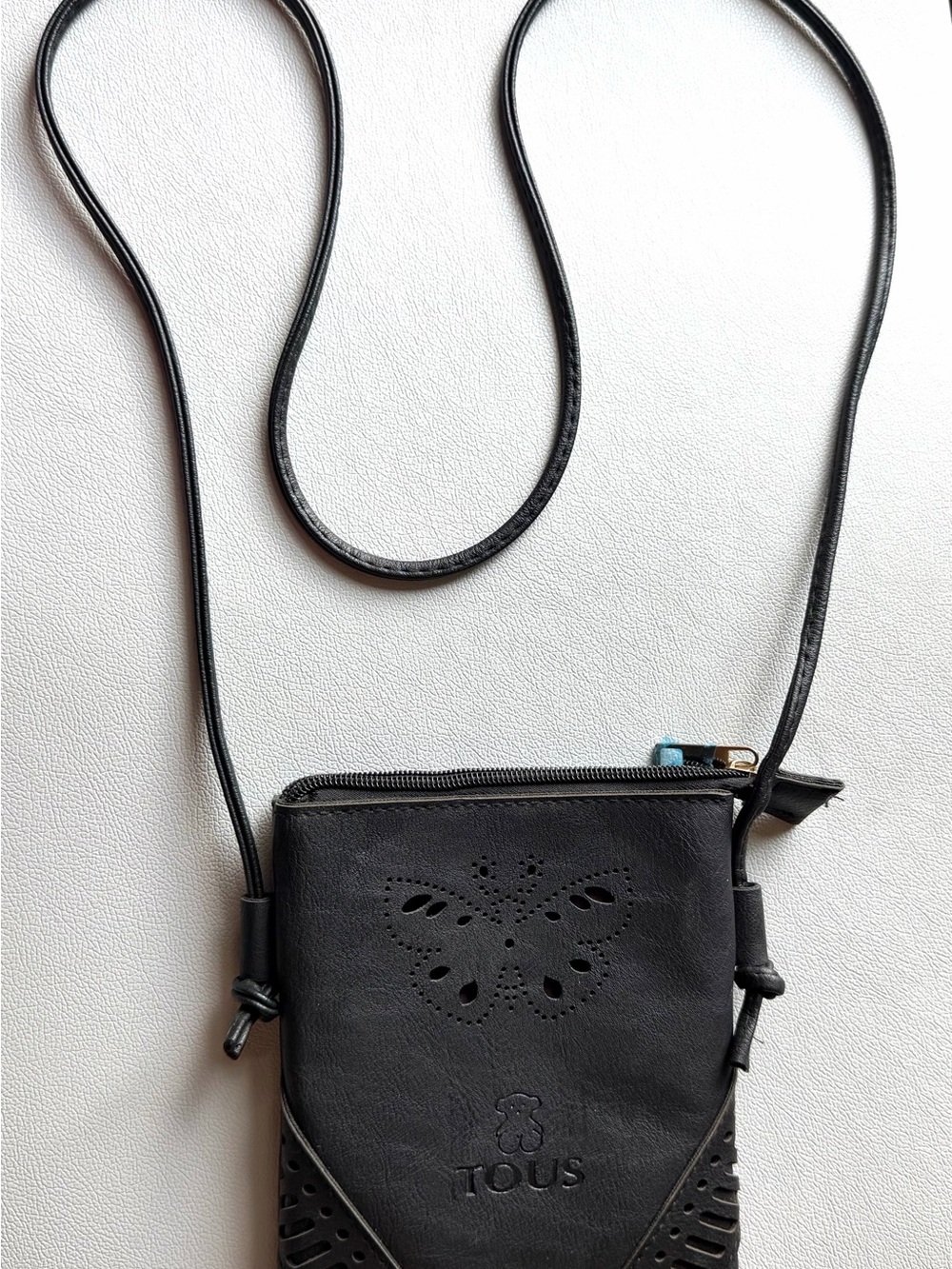 TOUS Black Crossbody Bag Butterfly Cutout Small Shoulder Purse